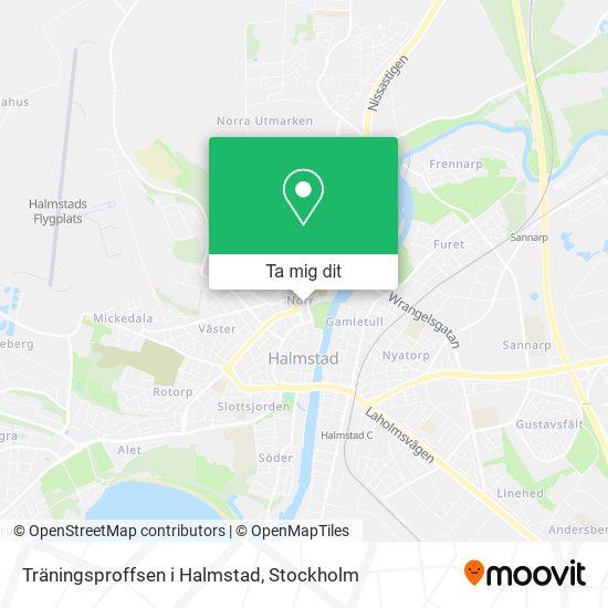 Träningsproffsen i Halmstad karta