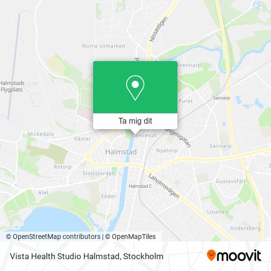 Vista Health Studio Halmstad karta