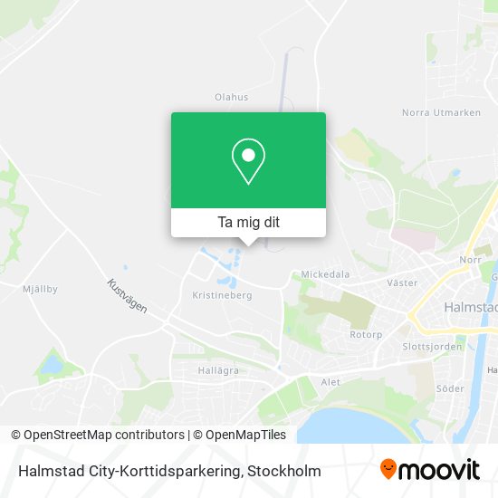 Halmstad City-Korttidsparkering karta