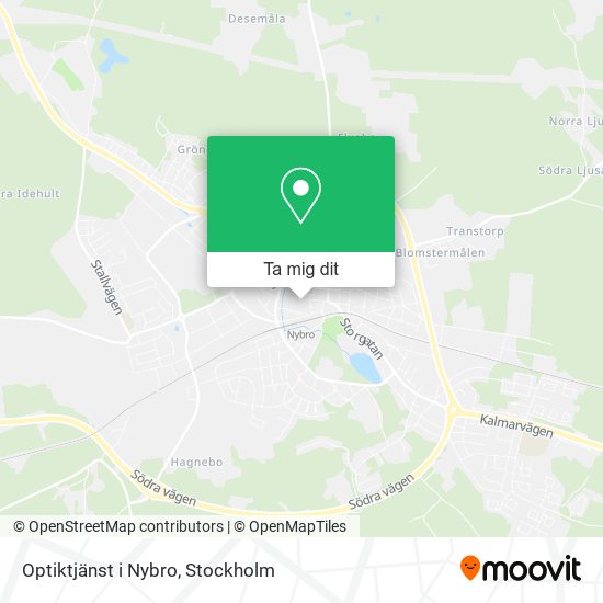 Optiktjänst i Nybro karta