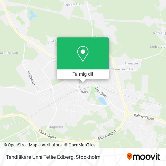 Tandläkare Unni Tetlie Edberg karta