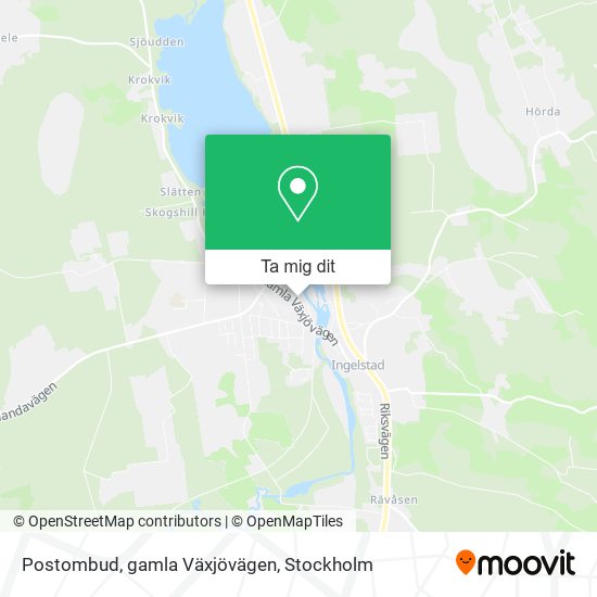 Postombud, gamla Växjövägen karta