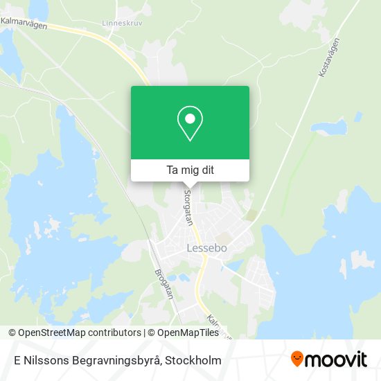 E Nilssons Begravningsbyrå karta