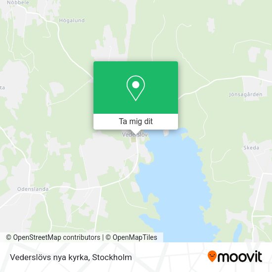 Vederslövs nya kyrka karta