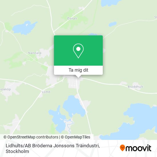 Lidhults / AB Bröderna Jonssons Träindustri karta