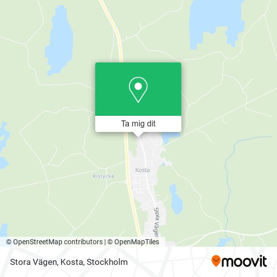 Stora Vägen, Kosta karta