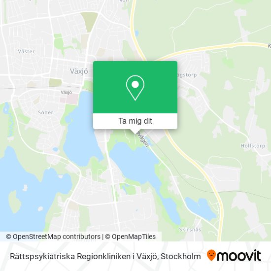 Rättspsykiatriska Regionkliniken i Växjö karta