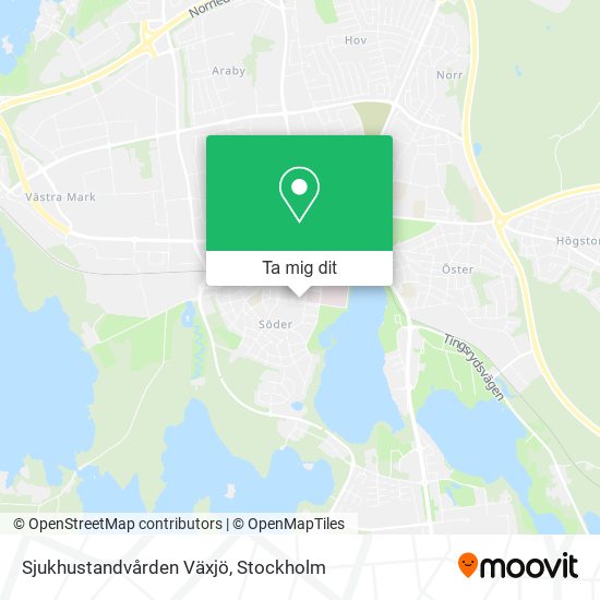 Sjukhustandvården Växjö karta