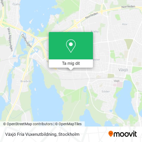 Växjö Fria Vuxenutbildning karta