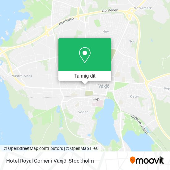 Hotel Royal Corner i Växjö karta