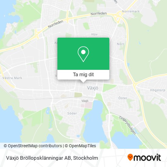 Växjö Bröllopsklänningar AB karta