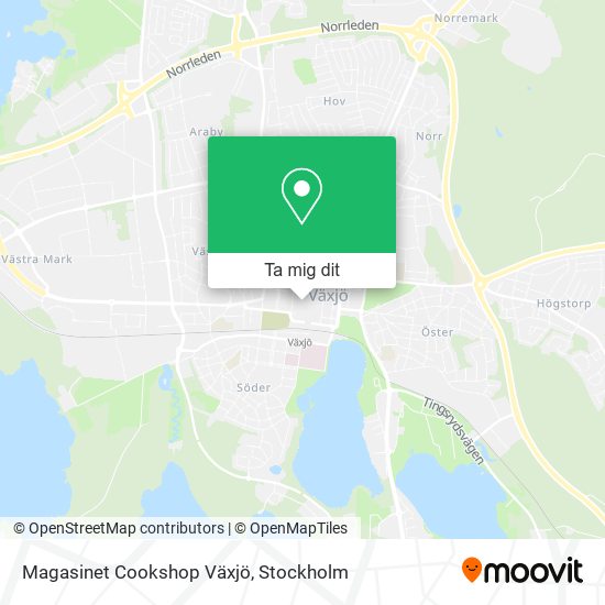 Magasinet Cookshop Växjö karta