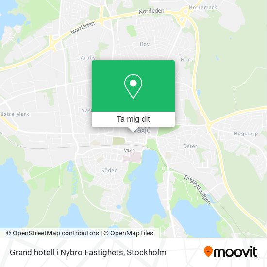 Grand hotell i Nybro Fastighets karta