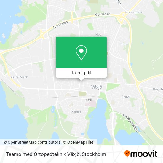 Teamolmed Ortopedteknik Växjö karta