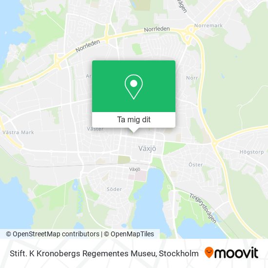 Stift. K Kronobergs Regementes Museu karta