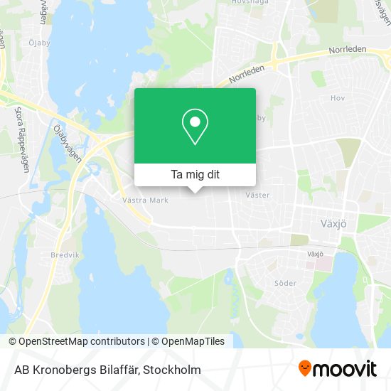 AB Kronobergs Bilaffär karta