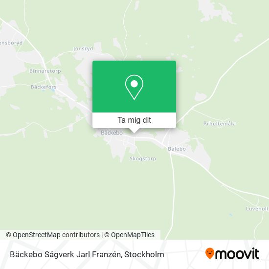 Bäckebo Sågverk Jarl Franzén karta