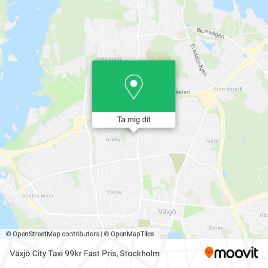 Växjö City Taxi 99kr Fast Pris karta