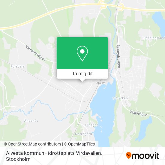 Alvesta kommun - idrottsplats Virdavallen karta