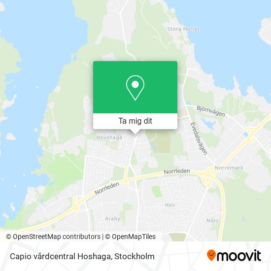Capio vårdcentral Hoshaga karta