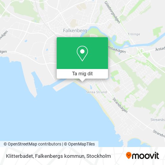 Klitterbadet, Falkenbergs kommun karta