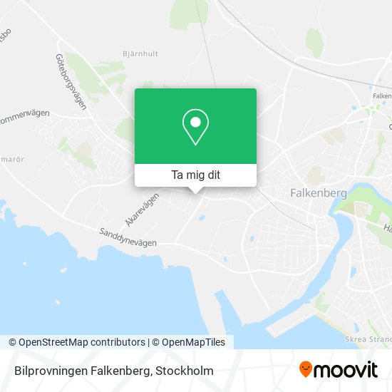 Bilprovningen Falkenberg karta