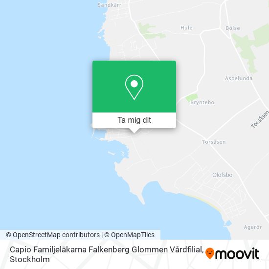 Capio Familjeläkarna Falkenberg Glommen Vårdfilial karta