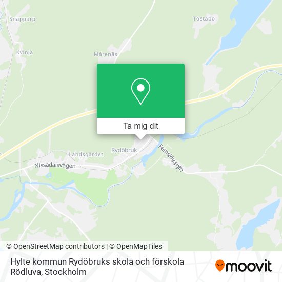 Hylte kommun Rydöbruks skola och förskola Rödluva karta