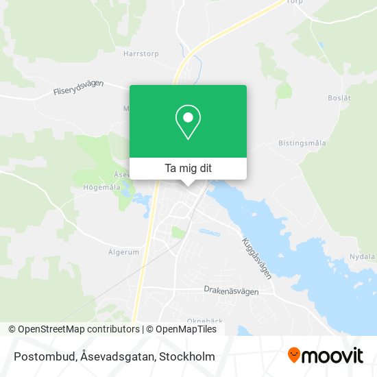 Postombud, Åsevadsgatan karta