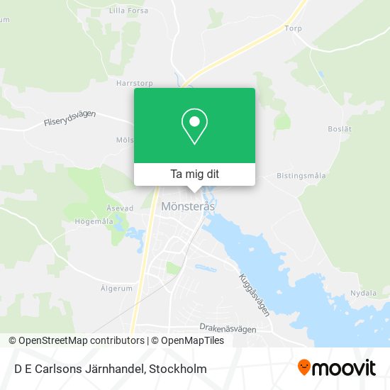 D E Carlsons Järnhandel karta