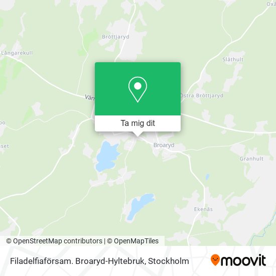 Filadelfiaförsam. Broaryd-Hyltebruk karta