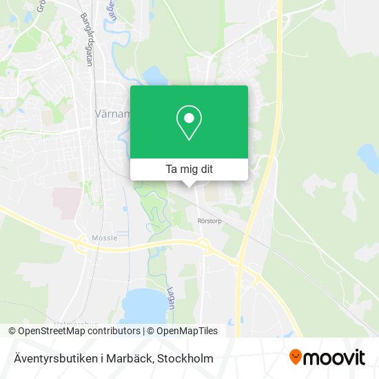 Äventyrsbutiken i Marbäck karta