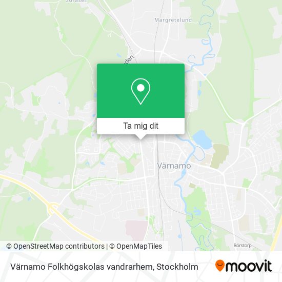 Värnamo Folkhögskolas vandrarhem karta