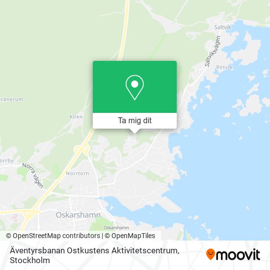 Äventyrsbanan Ostkustens Aktivitetscentrum karta