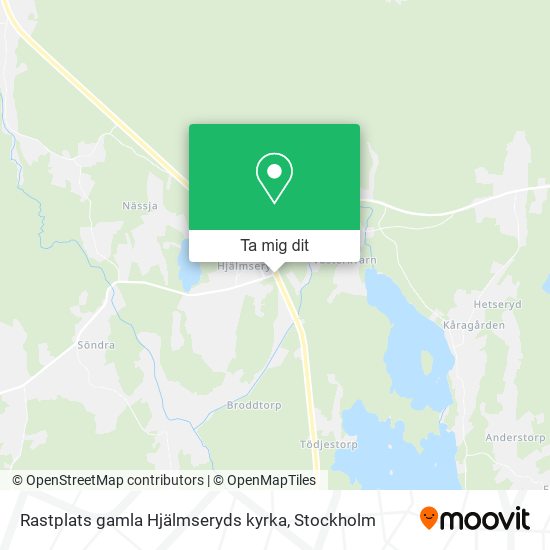 Rastplats gamla Hjälmseryds kyrka karta