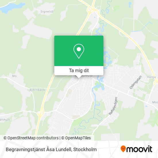 Begravningstjänst Åsa Lundell karta