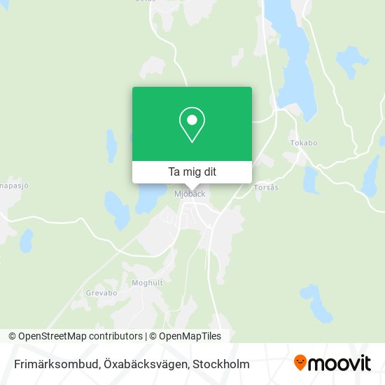 Frimärksombud, Öxabäcksvägen karta
