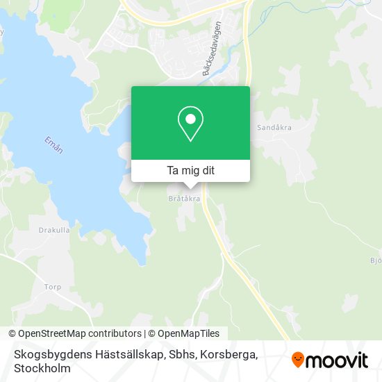 Skogsbygdens Hästsällskap, Sbhs, Korsberga karta