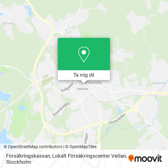 Försäkringskassan, Lokalt Försäkringscenter Vetlan karta