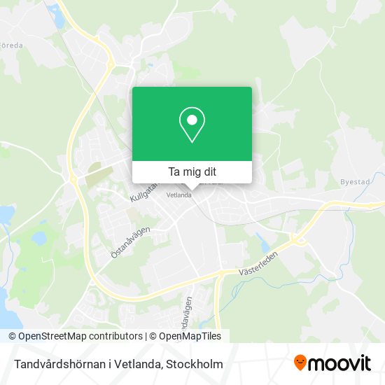 Tandvårdshörnan i Vetlanda karta
