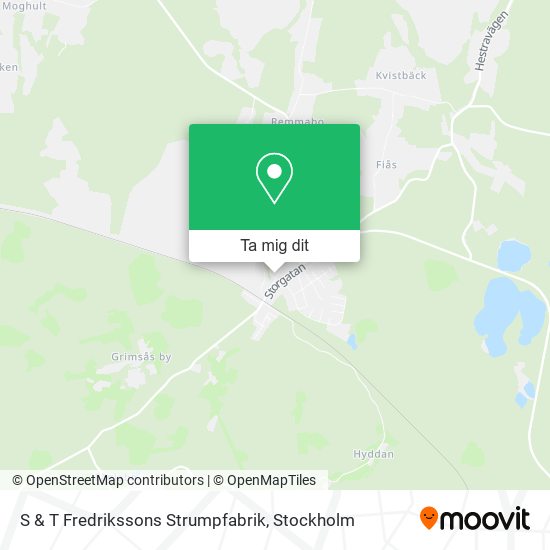 S & T Fredrikssons Strumpfabrik karta