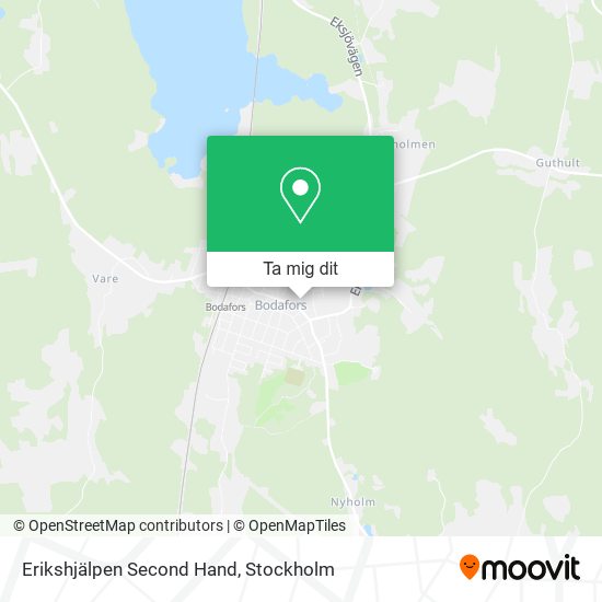 Erikshjälpen Second Hand karta