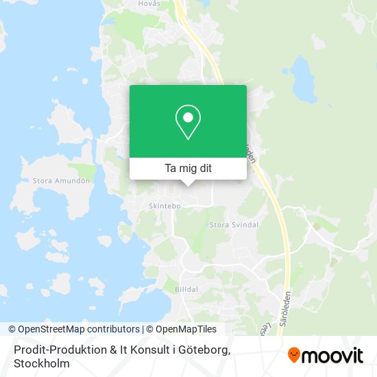 Prodit-Produktion & It Konsult i Göteborg karta