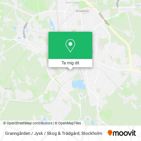 Granngården / Jysk / Skog & Trädgård karta