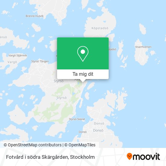 Fotvård i södra Skärgården karta