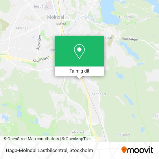 Haga-Mölndal Lastbilcentral karta