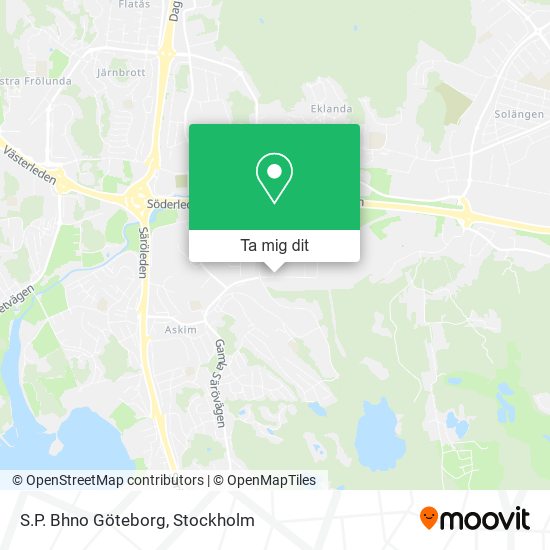 S.P. Bhno Göteborg karta