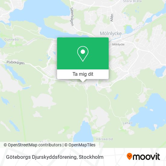 Göteborgs Djurskyddsförening karta