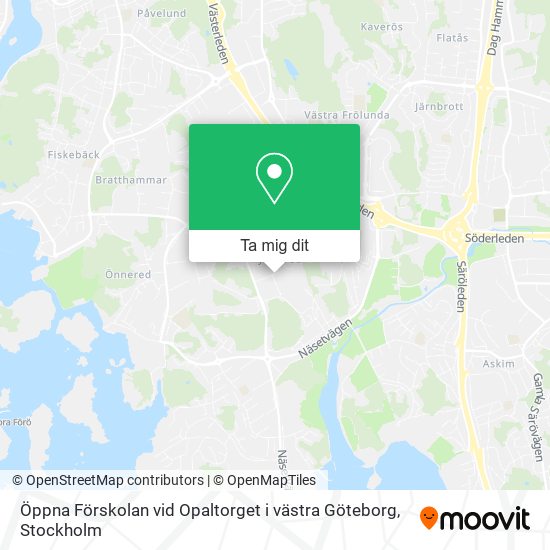 Öppna Förskolan vid Opaltorget i västra Göteborg karta