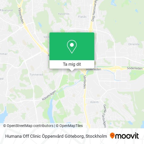 Humana Off Clinic Öppenvård Göteborg karta